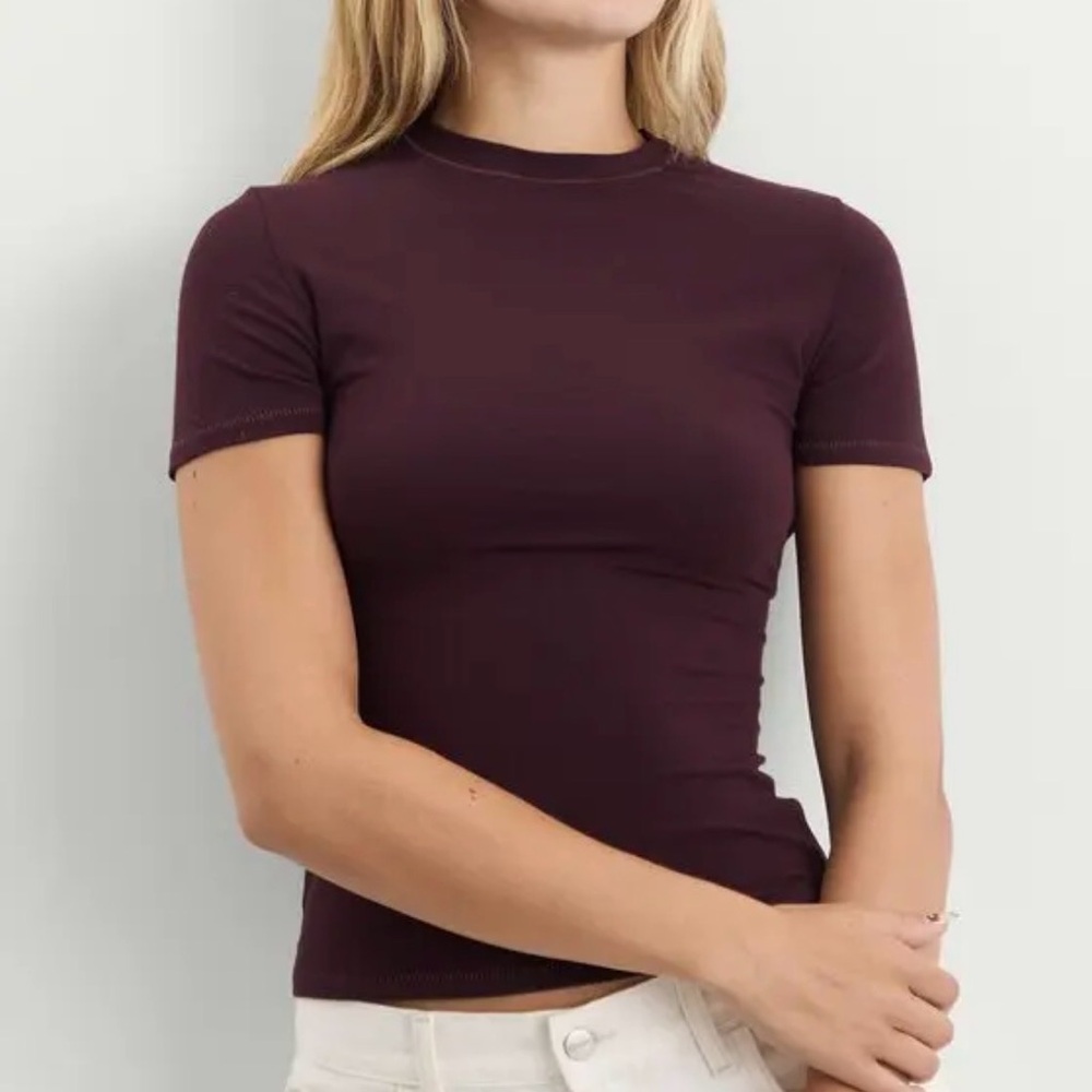 ✨ SKIMS Cotton Jersey T-Shirt | Currant | SZ M | NWT